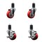 Service Caster 3.5'' SS Red Poly Wheel Swivel 1-5/8'' Expanding Stem Caster Set 2 Brakes, 4PK SCC-SSEX20S3514-PPUB-RED-2-TLB-2-158 - alternate 1
